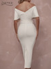 White Celebrity Midi Women's Dress