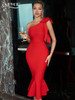 Elegant Red Bow Women's Trumpet Bandage Dress