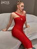Women Red Sleeveless Bodycon Bandage Dress 