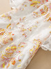 Round Neck Short Sleeve Lace Printing Elegant White Knee-Length Dress