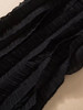 Round Neck Sleeveless Drape Ruffles Elegant Black Knee-Length Dress