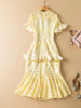 Lace Flare Sleeve Hollow out Ruffle Elegant Vacation Play Dress