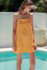 Casual Yellow Backless Straight Dress