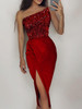 Strapless Sequins Evening Celebrity Fashion Party Female Dress