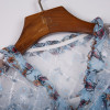 Elegant V-neck Ruffles Short Sleeve Flower print  Vintage Mini Dress
