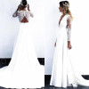 Charming White Long Sleeve Wedding Dress