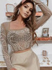 Lace Long Sleeve Pearls Elegant Club Party Outfits Dress