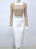 Lace Long Sleeve Pearls Elegant Club Party Outfits Dress