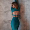 Adyce 2021 New Winter Long Sleeve Green Runway Bandage Dress Women Sexy Hollow Out Backless Club