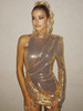 One Shoulder Long Sleeve Evening Celebrity Bodycon Party Dress