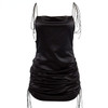 Fashion Women Solid Spaghetti Straps Backless Sleeveless Dress