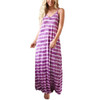 LIVA GIRL Summer V-neck Sling Wide Loose Sleeveless Dress Woman 2021 Striped Print Long Skirt Female
