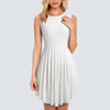 Casual Solid Color One piece Mini Dress Summer Sleeveless Pleated Club Dress