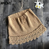 Aproms Elegant Handmade Cotton Crochet Mini Skirts Women Summer High Waist Bow Tie Skirt Ladies