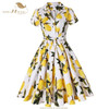 SISHION Toucan Palm Flower Print Vintage Dress 2021 Plus Size Floral Cotton Tunic Women Ladies Swing