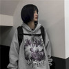 NiceMix Winter Women'S Korean Ins Harajuku Streetwear Dark Lightning Print Hooded Sweatshirt Fashion