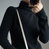 Smpevrg 100% wool knitted sweater women sweaters and pullovers long sleeve turtleneck warn female