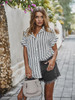Vintage striped women blouse shirt