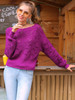 Solid Eyelet Boat Neck Sweater