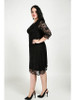 Women's Plus Size Daily Sheath Dress - Solid Colored Lace V Neck Fall Cotton White Black XXXXL