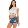 Women's Shirt - Solid Colored Lace White