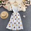Plus Size Embroidery Floral White Dress