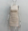 Missnight Mini TShirt Dress Lace Up Drawstring  Bodycon Dress Ruched Sleeveless Streetwear Party