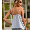 OLOMLB 2021 Summer New Women's Short Sleeveless Vest Crop Spaghrapetti Strap Sexy Backless Deep V