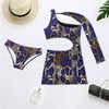 3 Piece Swimsuit Snake Swimwear with Detachable Long Sleeve and Brief Three-piece Flaterring
