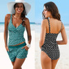 Swimwear 2020 New Plus Size Swimwear Women Swimsuit Two Pieces Padded Bathing Suit Polka Dot High