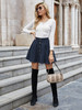 Corduroy Button Front Flare Skirt