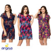 Argisa 9015 Leaf Flower Patterned Beach Dress Pareo Cover Up Standard Size sSwimmer Tunics Wrap