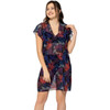 Argisa 9015 Leaf Flower Patterned Beach Dress Pareo Cover Up Standard Size sSwimmer Tunics Wrap