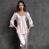 High Quality Comfortable Deep V Women Home Wear Women Silk Pajamas  2021 Summer New Satin Pajamas