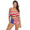 Luren Bikini 2021 Flag Independence Ruffle Swimwear Plus Size Bathing Suit Swimming Suit for Women