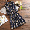 Vintage Floral Printed Dress Knee Length Women Vestidos 2021 New Spring Autumn Women Long Sleeve