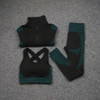 Women's Yoga Sets 3 Piece Set Leggings + Sports Bras + Jacket Gym Clothing Fitness Sports Suit