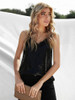 Shiny V-neck Sequined Vest Casual Streetwear Party Wear Cropped Top