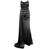 Strapless Ruched Long Satin Maxi Dress