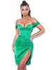 Green Satin Dress