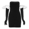 Wrap Chest Strapless Black Bodycon Mini Dress