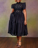 See Through Lace Stitching A Line Midi Dress