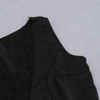 Black Floral Lace Satin Bodycon Mini Dress