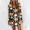 Halloween Pumpkin Ghost Print Dress