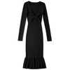 Boho Inspired rib knit black dress