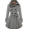 Fur Lapel Button Warm Overcoat
