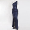 One Shoulder Hollow Out Sequined Dress