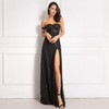 Gown Backless Folds Padded Split Side Hollow Out Off the Shoulder Party Dress