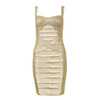 Sleeveless Sling V-Neck Gold Foil Tights Dress