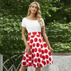 Vintage Polka Dots Off Shoulder Dress